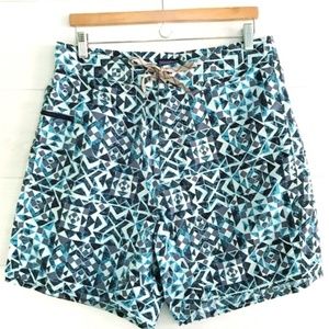 Patagonia Blue Grey Geometric Board Shorts 36